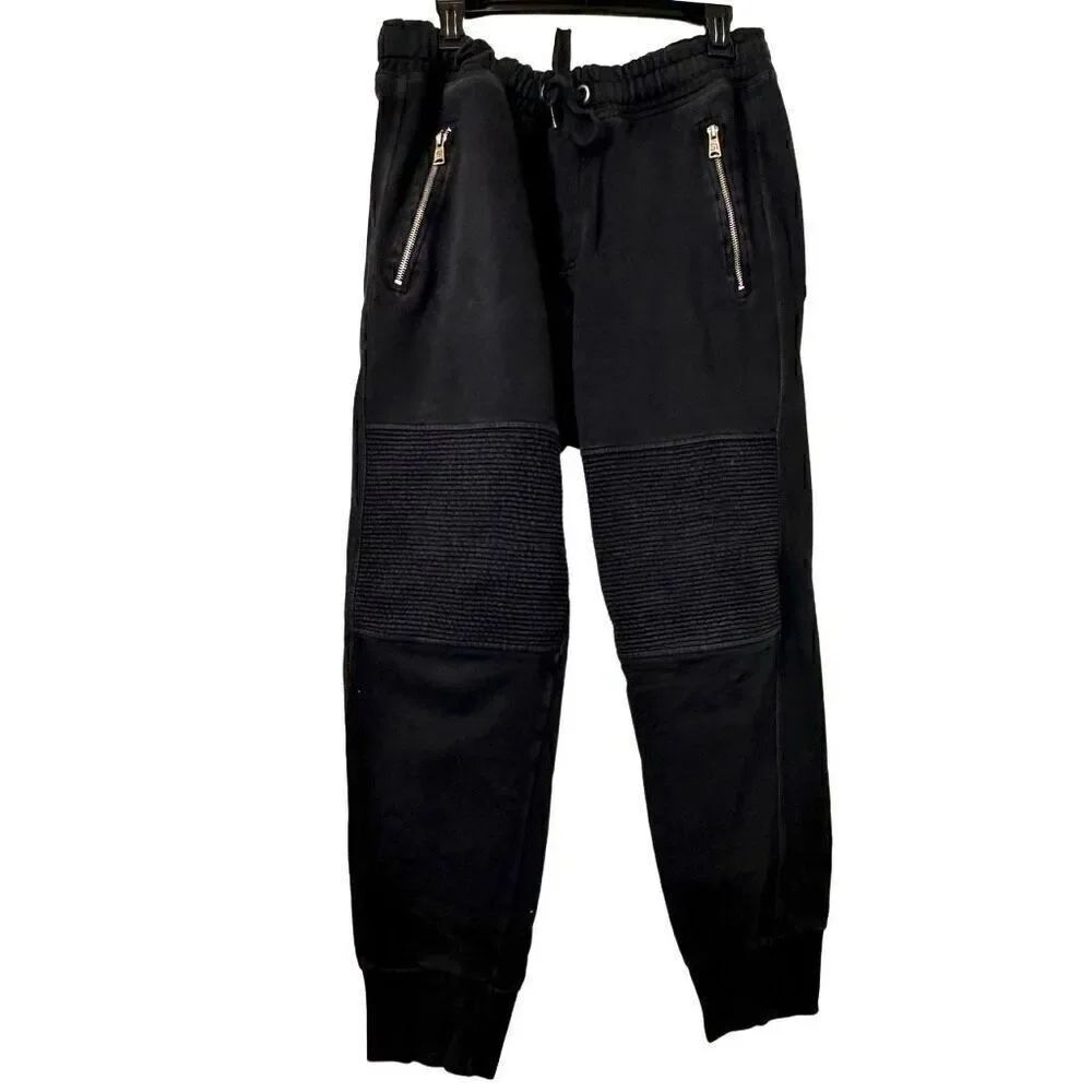 Rogue State Vintage Apparel Lounge Moto Jogger Pants Black Large